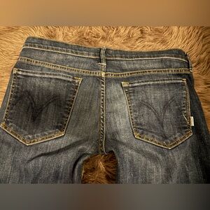 Mother denim jeans sz 30 HEMMED the runaway flowers from the storm